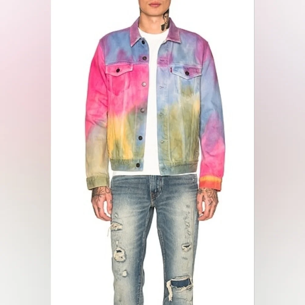 Levi's Vibrant Tie-Dye Jacket Sz L Unisex New With Tag - Picture 1 of 8